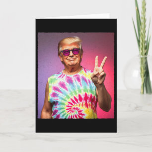 Trump Tie-dye Hippie Zonnebril – Grappig Vredessym Kaart