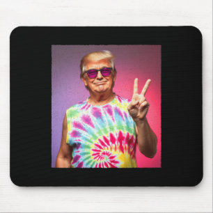 Trump Tie-dye Hippie Zonnebril – Grappig Vredessym Muismat