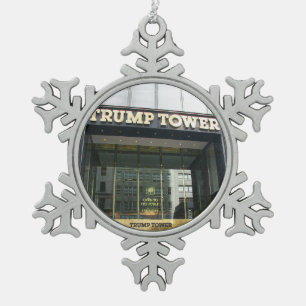 Trump Tower Tin Sneeuwvlok Ornament