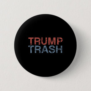 Trump Trash 2024 Retro Grunge Garbyge voor Ronde Button 5,7 Cm