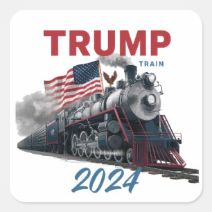 Trump trein 2024 vierkante sticker