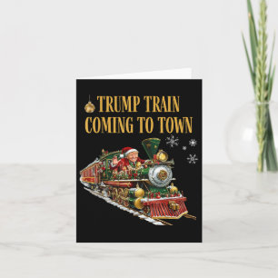 Trump-trein komt naar stad met grappige kerstman kaart