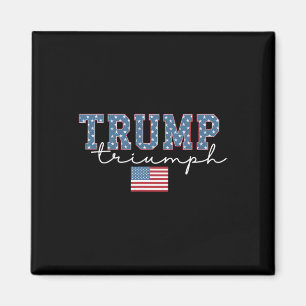 Trump Triomf Amerikaanse Vlag Sterren 2025 Winnaar Magneet