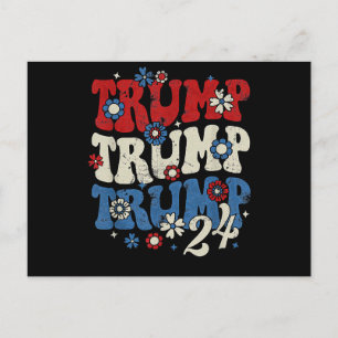 Trump Trump Trump 2024 Retro  Feestdagenkaart