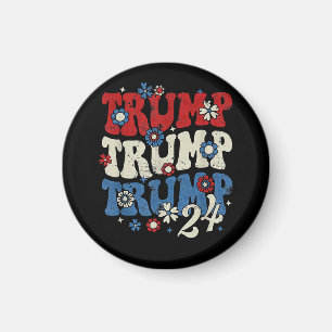 Trump Trump Trump 2024 Retro  Magneet