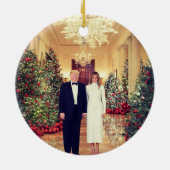 Trump US President White House Kerstmis Keramisch Ornament (Achterkant)