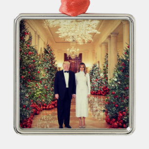 Trump US President White House Kerstmis Metalen Ornament