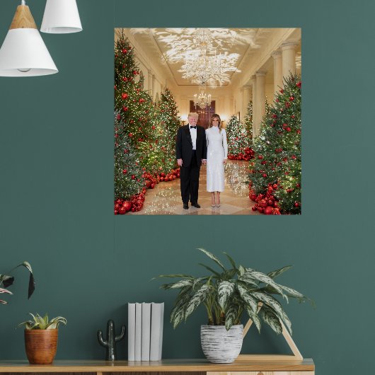 Trump US President White House Kerstmis Poster (Woonkamer 1)
