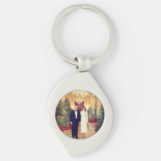 Trump US President White House Kerstmis Sleutelhanger (Voorkant)