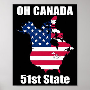 Trump USA Canada Grappige 51e staat Poster