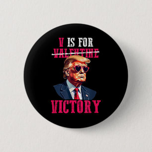 Trump Valentijnsdag V is voor Trump Ronde Button 5,7 Cm