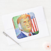 Trump Van Gogh Vierkante Sticker (Envelop)