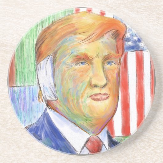 Trump Van Gogh Zandsteen Onderzetter (Voorkant)