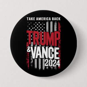Trump Vance 2024 Amerikaanse vlag Terug naar Ameri Ronde Button 7,6 Cm
