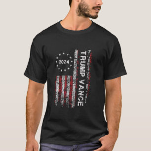Trump Vance 2024 Amerikaanse vlag verkiezingspres T-shirt