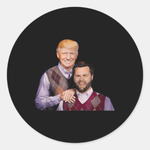 Trump Vance 2024 Brothers Funny Parody Trump J D V Ronde Sticker
