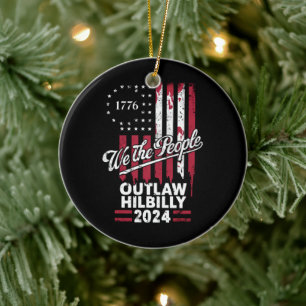 Trump Vance 2024 Donald Trump verbiedt Hillbilly Keramisch Ornament