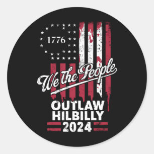 Trump Vance 2024 Donald Trump Vogelvrij Heuvelland Ronde Sticker