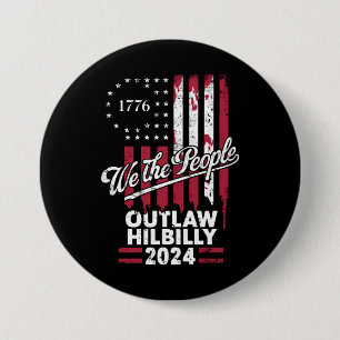 Trump Vance 2024 Donald Trump Vogelvrij Hillbilly  Ronde Button 7,6 Cm