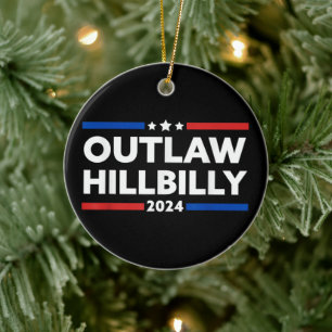 Trump Vance 2024 J.D. Vance Outlaw Hillbilly Keramisch Ornament