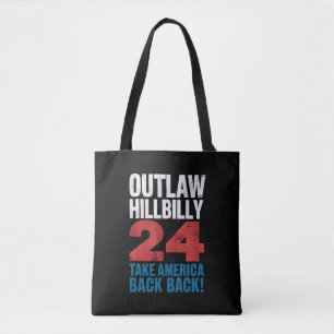 Trump Vance 2024 Outlaw Hillbilly Amerikaanse Vlag Draagtas