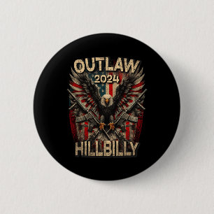 Trump Vance 2024 Outlaw Hillbilly Amerikaanse Vlag Ronde Button 5,7 Cm