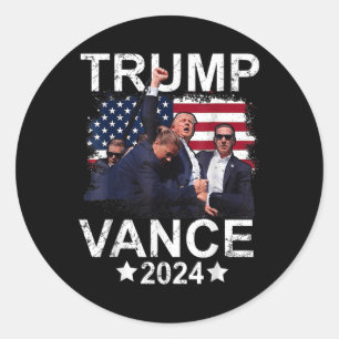 Trump Vance 2024 President Trump-aanhanger herkoze Ronde Sticker