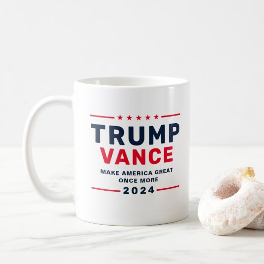 Trump Vance 2024 President VP Koffiemok (Met donut)