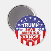TRUMP VANCE 2024 - RED AMERIKA MAGNEET (Voorkant / Achterkant)