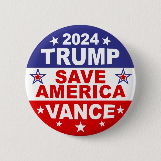TRUMP VANCE 2024 - RED AMERIKA RONDE BUTTON 5,7 CM (Voorkant)