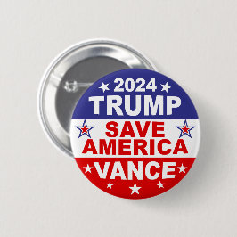 TRUMP VANCE 2024 - RED AMERIKA RONDE BUTTON 5,7 CM