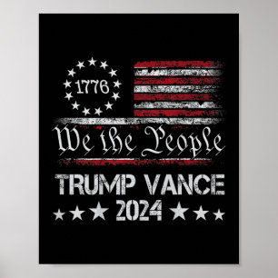 Trump Vance 2024 Retro Stripe Trump Jd Vance (op b Poster