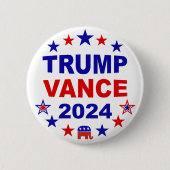 Trump Vance 2024 Ronde Button 5,7 Cm (Voorkant)
