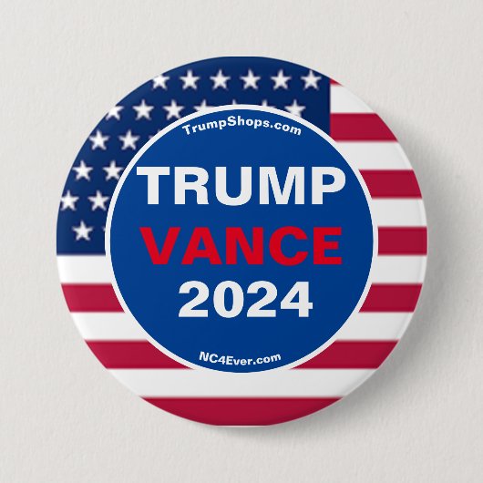 TRUMP VANCE 2024 RONDE BUTTON 7,6 CM (Voorkant)