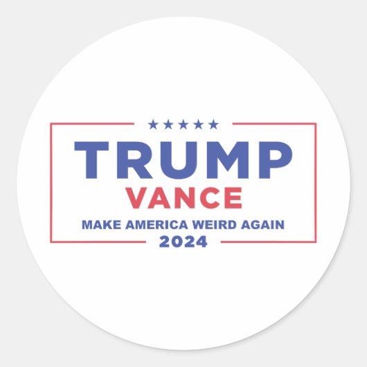 TRUMP VANCE 2024 RONDE STICKER (Voorkant)