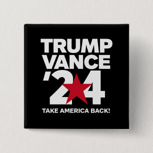 Trump Vance 2024 Stem Trump 2024 Verkiezing Vierkante Button 5,1 Cm