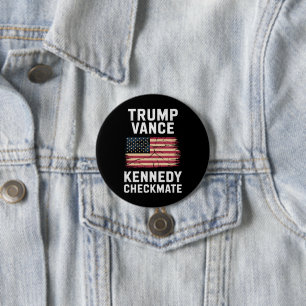 Trump Vance 2024 Trump Vance Kennedy Checkmate Ronde Button 7,6 Cm