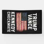 Trump Vance 2024 Trump Vance Kennedy Checkmate Spandoek (Horizontaal)