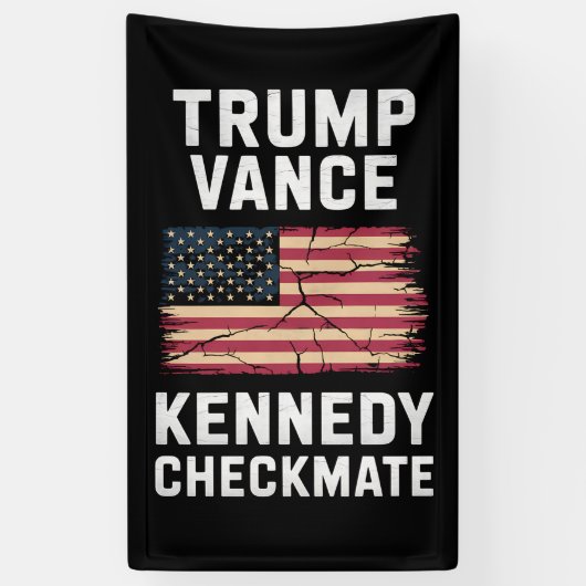 Trump Vance 2024 Trump Vance Kennedy Checkmate Spandoek (Verticaal)