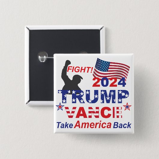 TRUMP VANCE 2024 VIERKANTE BUTTON 5,1 CM (Voorkant /achterkant)