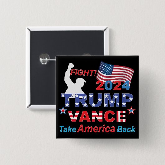 TRUMP VANCE 2024 VIERKANTE BUTTON 5,1 CM (Voorkant /achterkant)