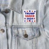 Trump Vance 2024 Vierkante Button 5,1 Cm (In situ)