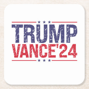 Trump Vance 2024 Vierkante Kartonnen Onderzetter