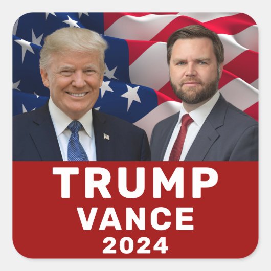 Trump Vance 2024 Vierkante Sticker (Voorkant)
