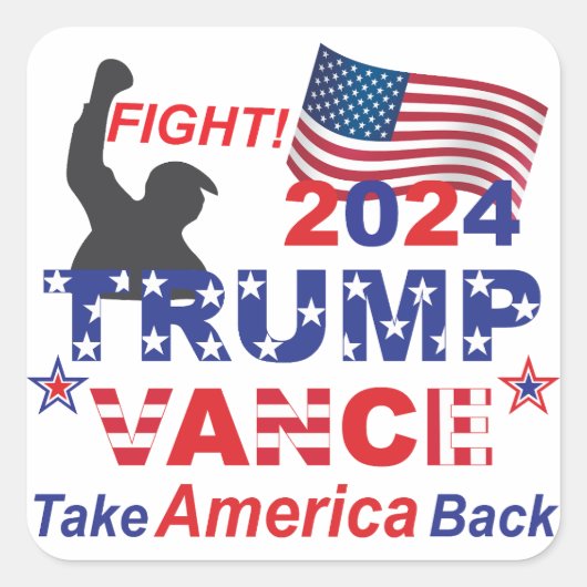 TRUMP VANCE 2024 VIERKANTE STICKER (Voorkant)