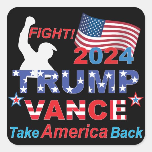 TRUMP VANCE 2024 VIERKANTE STICKER (Voorkant)