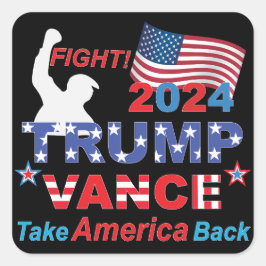 TRUMP VANCE 2024 VIERKANTE STICKER