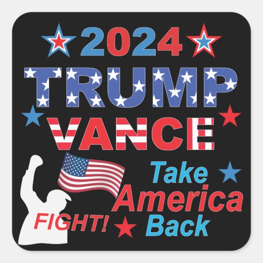 TRUMP VANCE 2024 VIERKANTE STICKER (Voorkant)