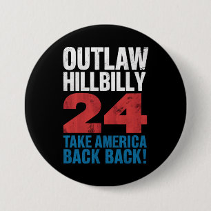 Trump Vance 2024 Vrijbuiter Hillbilly Amerikaanse  Ronde Button 7,6 Cm