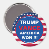 TRUMP VANCE AMERICA A GAGNÉ ! ! ! magnet de frigo (Recto/Verso)
